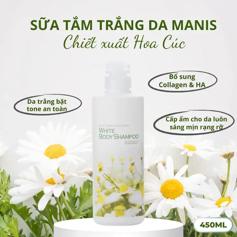 SỮA TẮM TRẮNG DA MANIS (HƯƠNG HOA CÚC) (450ML)
