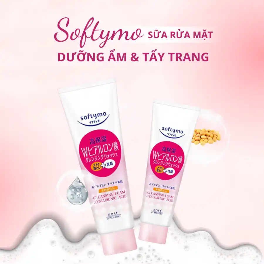 SỮA RỬA MẶT DƯỠNG ẨM HYALURONIC ACID SOFTYMO (190G)