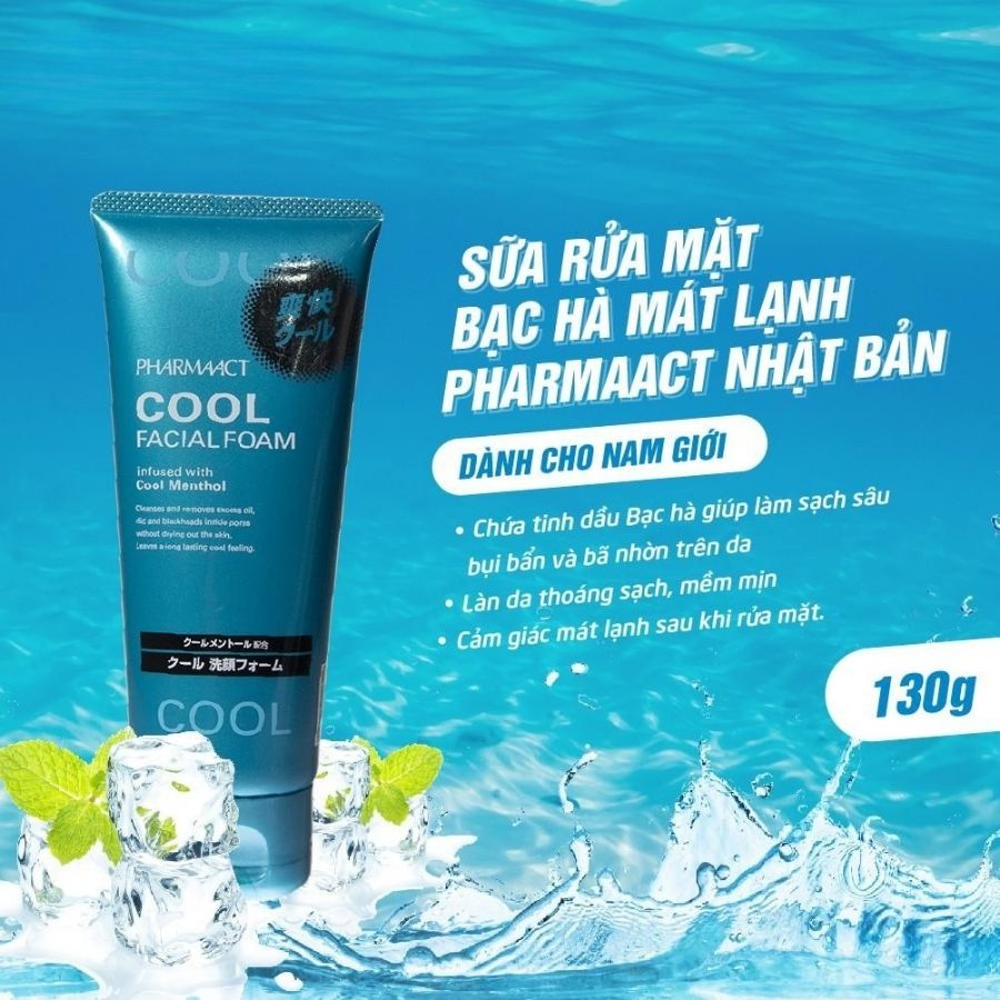 SỮA RỬA MẶT BẠC HÀ MÁT LẠNH PHARMAACT 130G