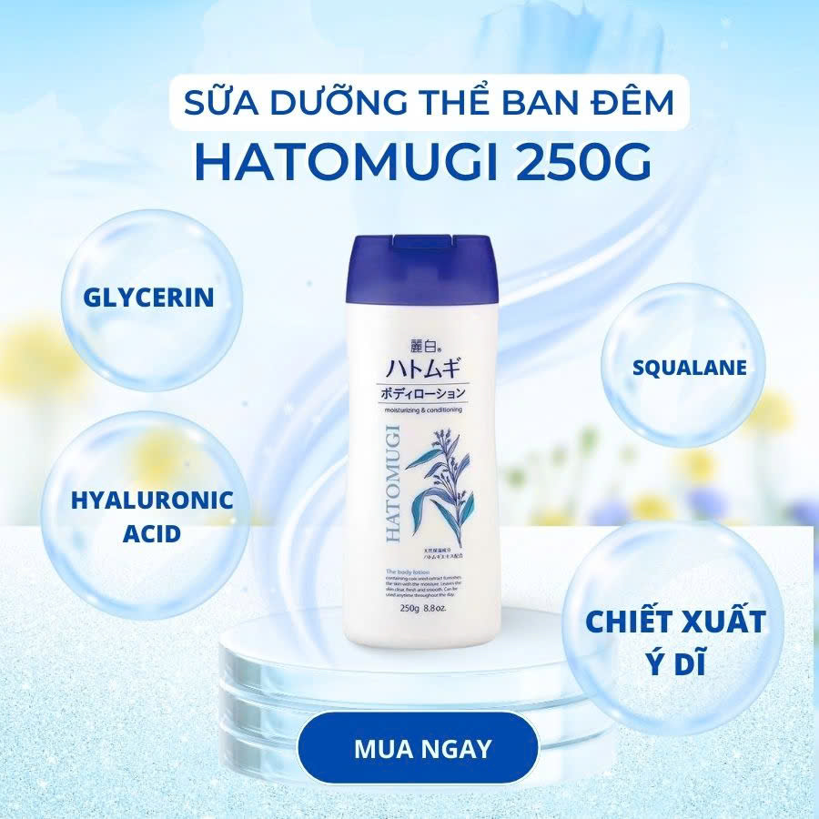 SỮA DƯỠNG THỂ LÀM SÁNG DA HATOMUGI 250G