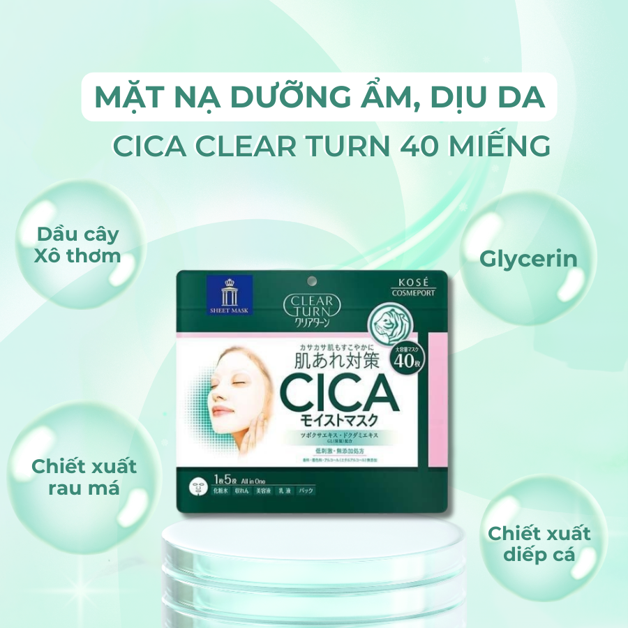 MẶT NẠ DƯỠNG ẨM LÀM DỊU DA CICA CLEAR