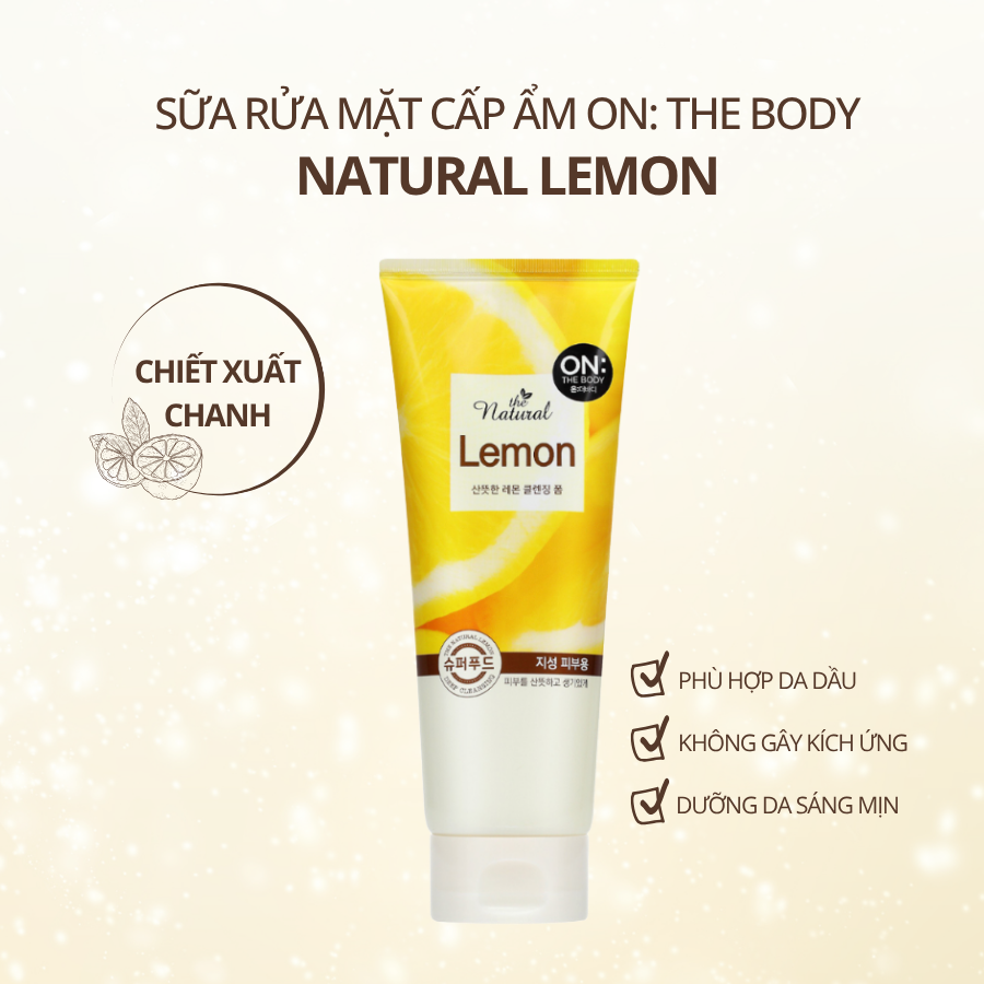 ON THE BODY THE NATURAL LEMON FRESH CLEANSING FOAM CHIẾT XUẤT CHANH