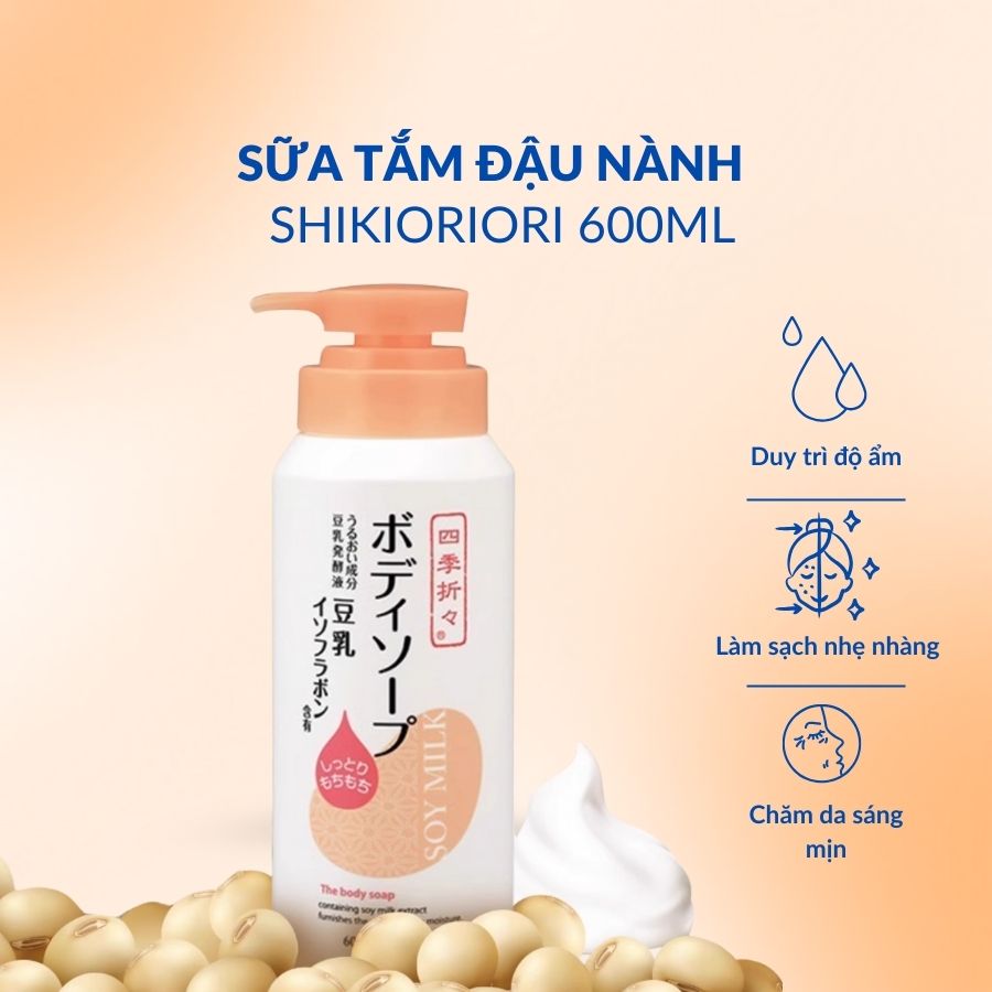 SỮA TẮM TINH CHẤT SỮA ĐẬU NÀNH SHIKIORIORI 600ML