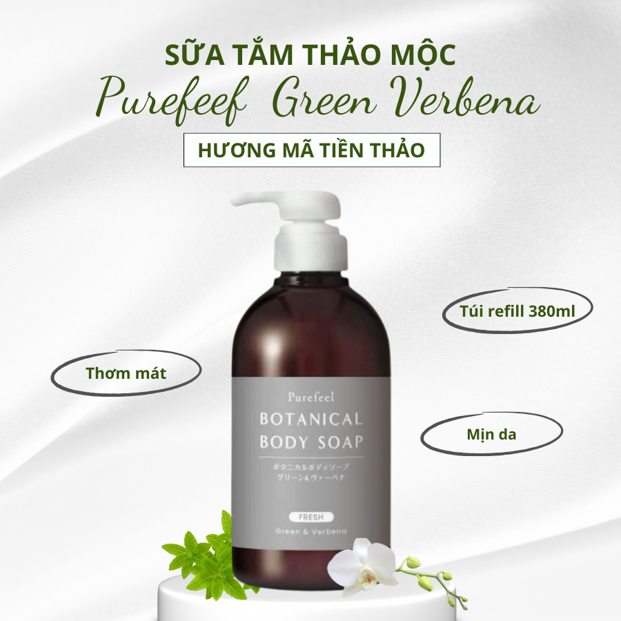 SỮA TẮM THẢO MỘC PUREFEEL BOTANICAL BODY SOAP GREEN VERBENA SCENT