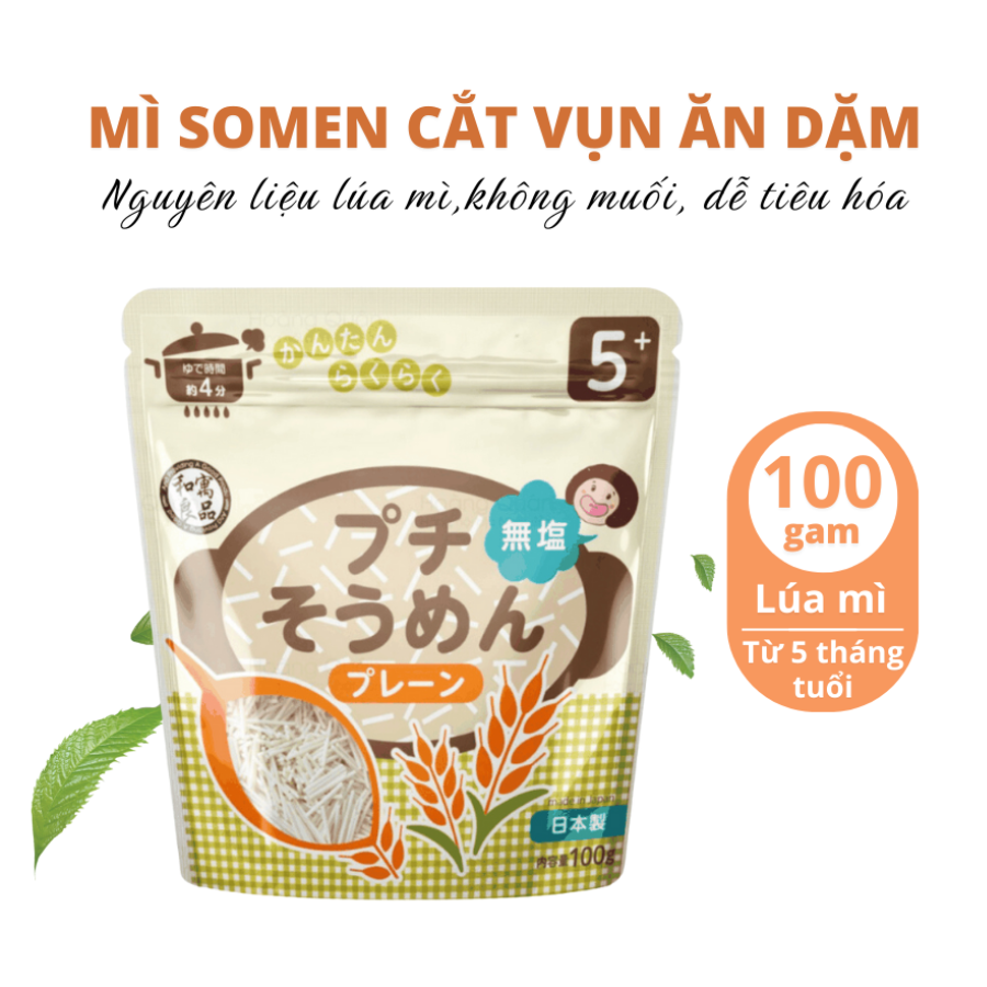 MÌ SOMEN CẮT VỤN ĂN DẶM WAGU RYOHIN 100G (VỊ LÚA MẠCH NGUYÊN CHẤT)