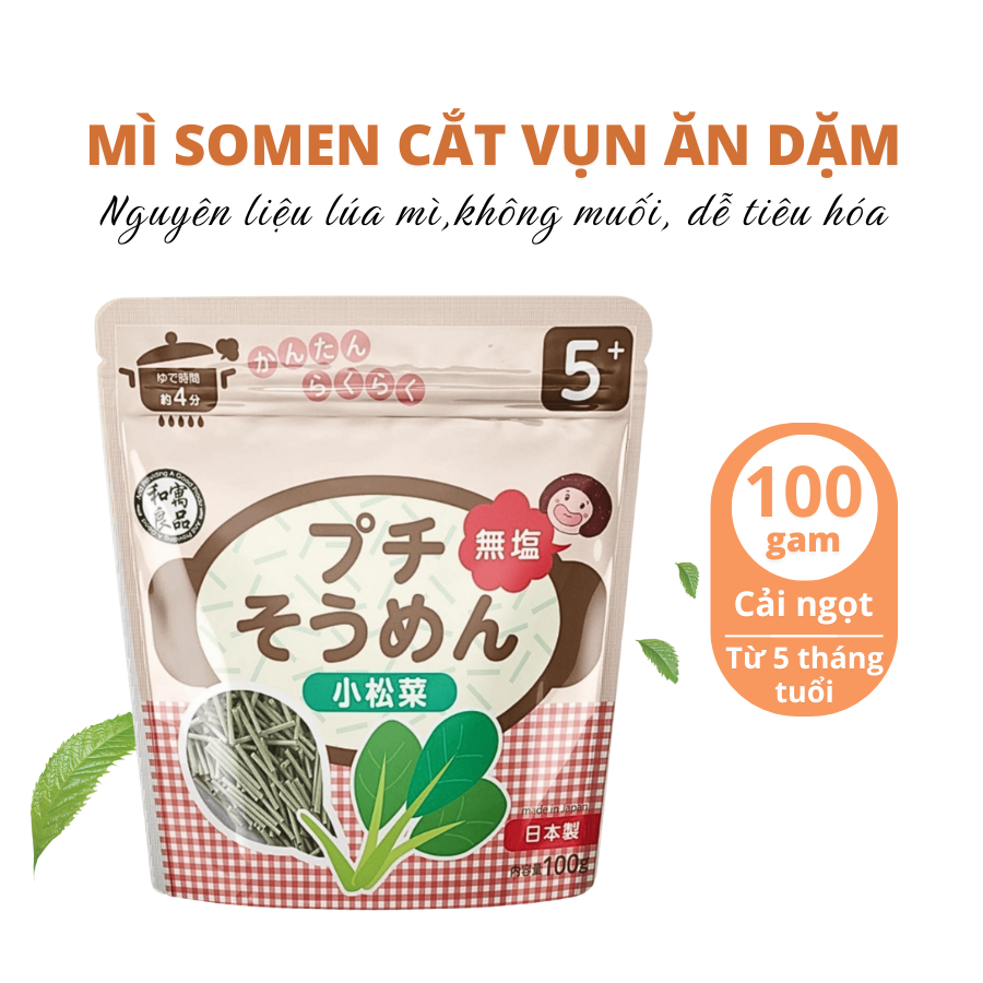 MÌ SOMEN CẮT VỤN ĂN DẶM WAGU RYOHIN 100G  (VỊ RAU CẢI NGỌT)
