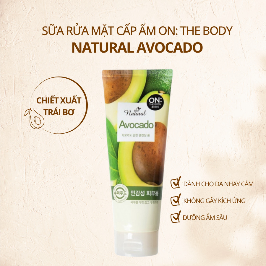 ON THE BODY THE NATURAL AVOCADO MILD CLEANSING FOAM CHIẾT XUẤT HƯƠNG BƠ