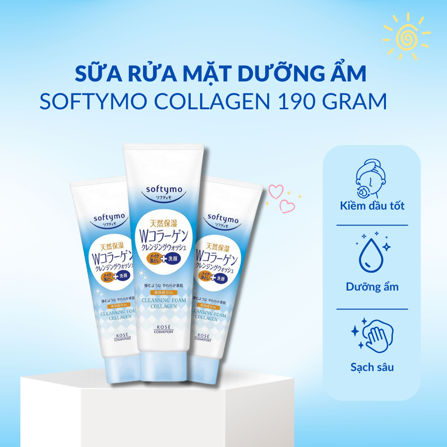 SỮA RỬA MẶT DƯỠNG ẨM SOFTYMO COLLAGEN 