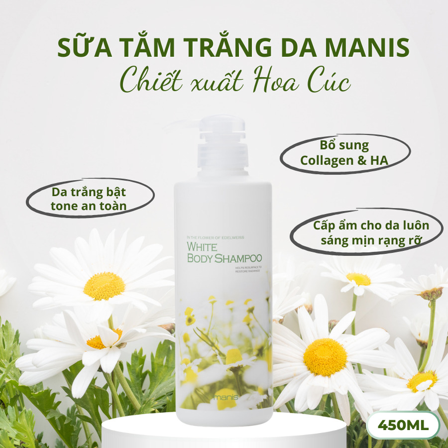 SỮA TẮM TRẮNG DA MANIS (HƯƠNG HOA CÚC) (450ML)